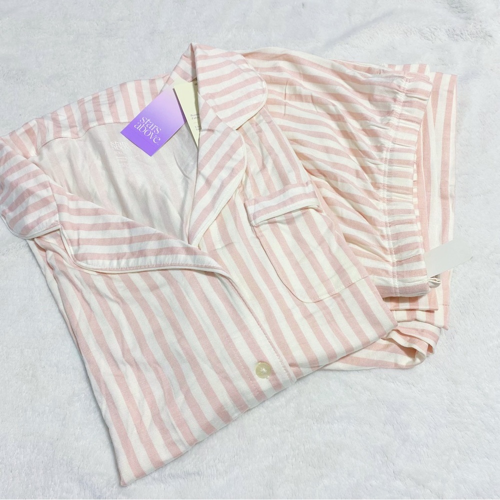 NWT Soft Long Sleeve Notch Collar Top and Pants Pajama PJ Set - Stars Above - Picture 5 of 6